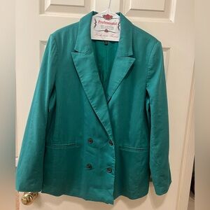 Banana Republic Green Linen Blend Women's Blazer